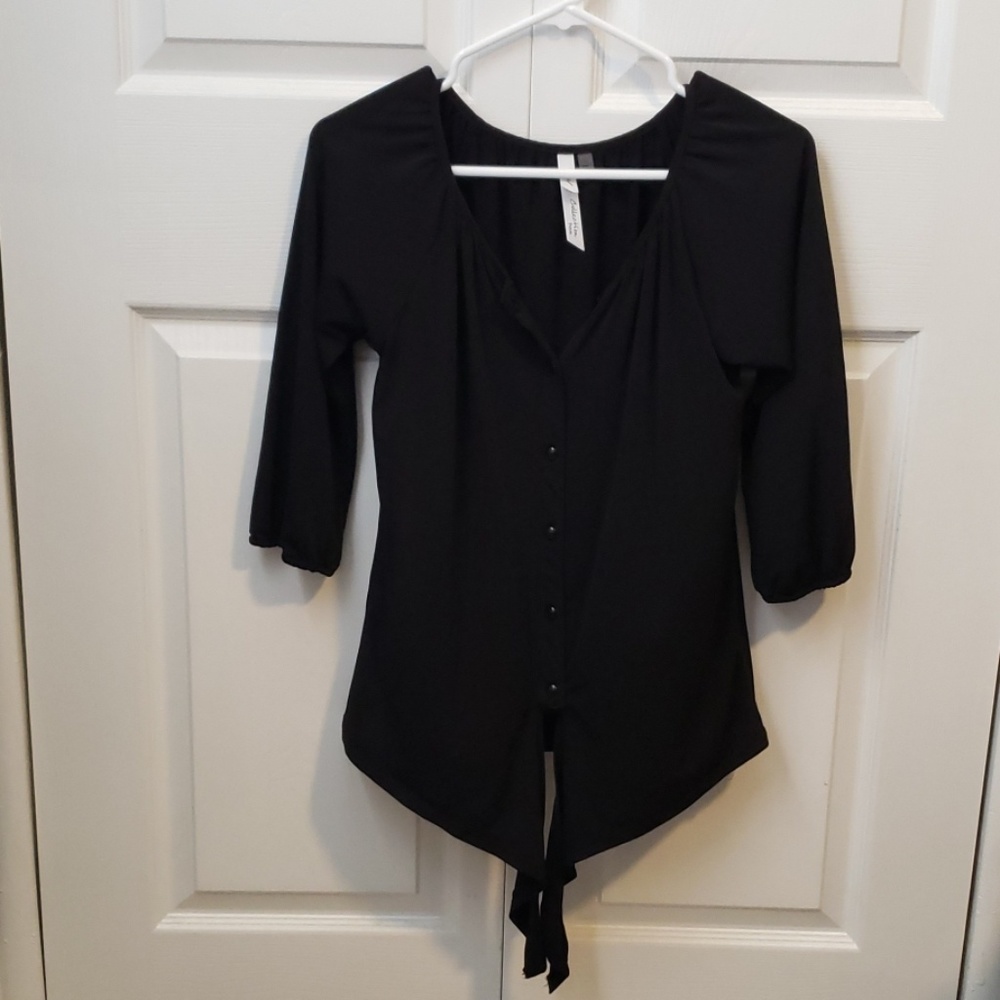 NY collection peasant top with front tie